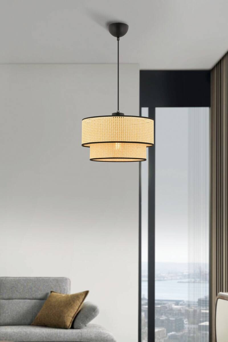 Opviq Pendelleuchte Echo Hazeran kamel Baumwolle B/H/T/L/D: ca. 30x65x30x30x30 cm E27 1 Brennstellen