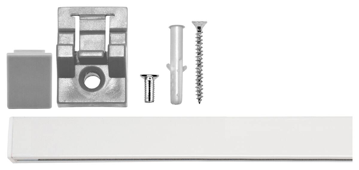 ondeco Gardinenschiene smart weiß Metall L: ca. 240 cm 1.0 Läufe