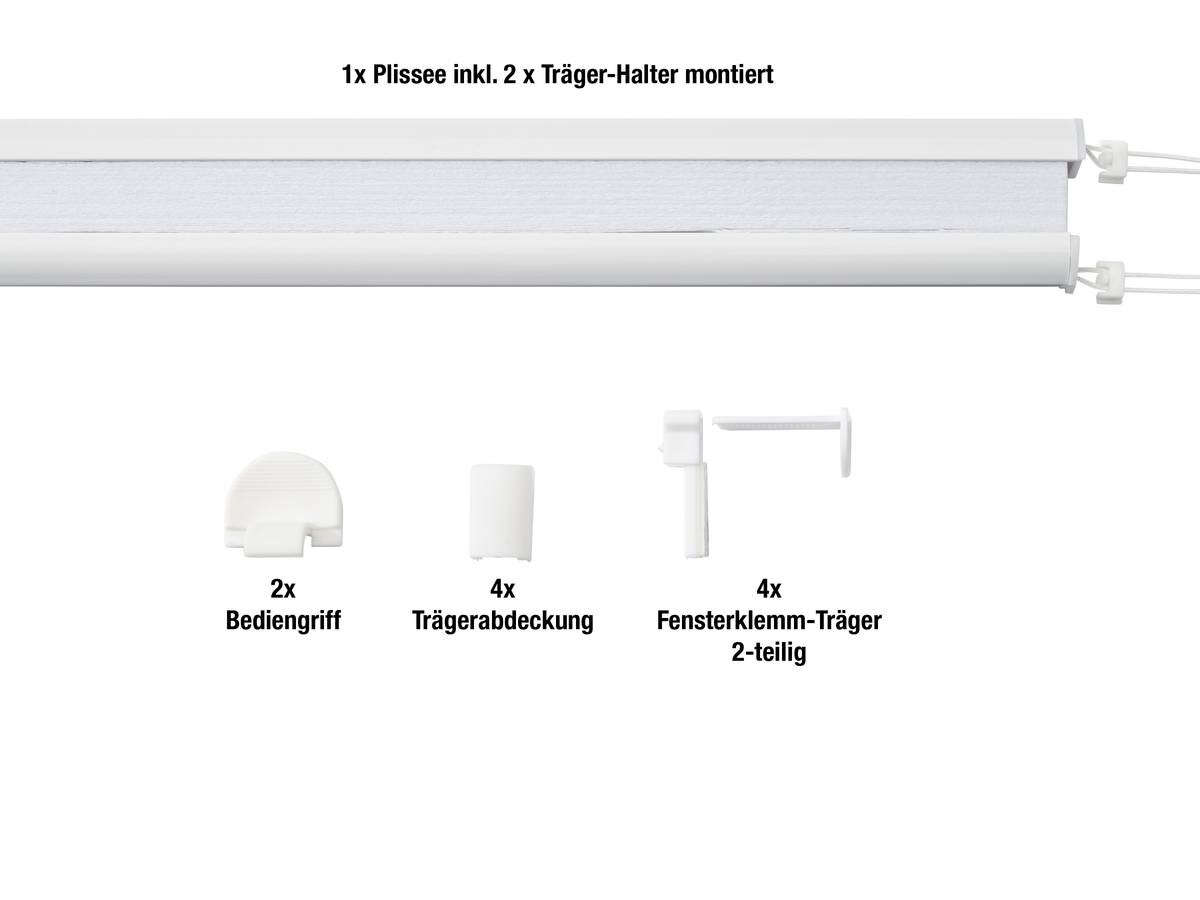 Spannplissee Non Woven weiß B/L: ca. 90x130 cm