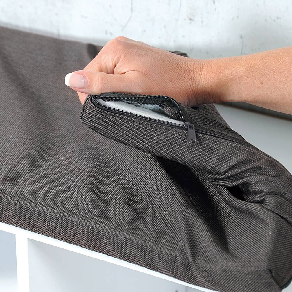 Kesper Schuhschrank mit Sitzkissen grau Textil B/H/L: ca. 29,5x48x1035 cm