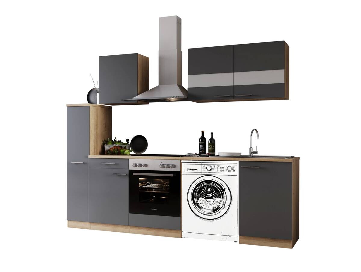 Respekta Küchenblock Merle grau B/H/T: ca. 250x200x60 cm