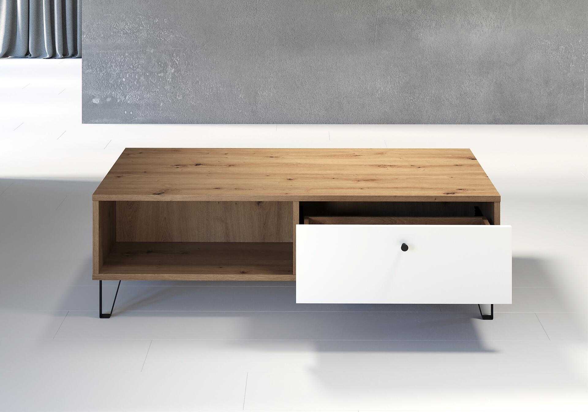 Trendteam TV-Lowboard Touch Eiche Artisan weiß B/H/T: ca. 110x37x60 cm