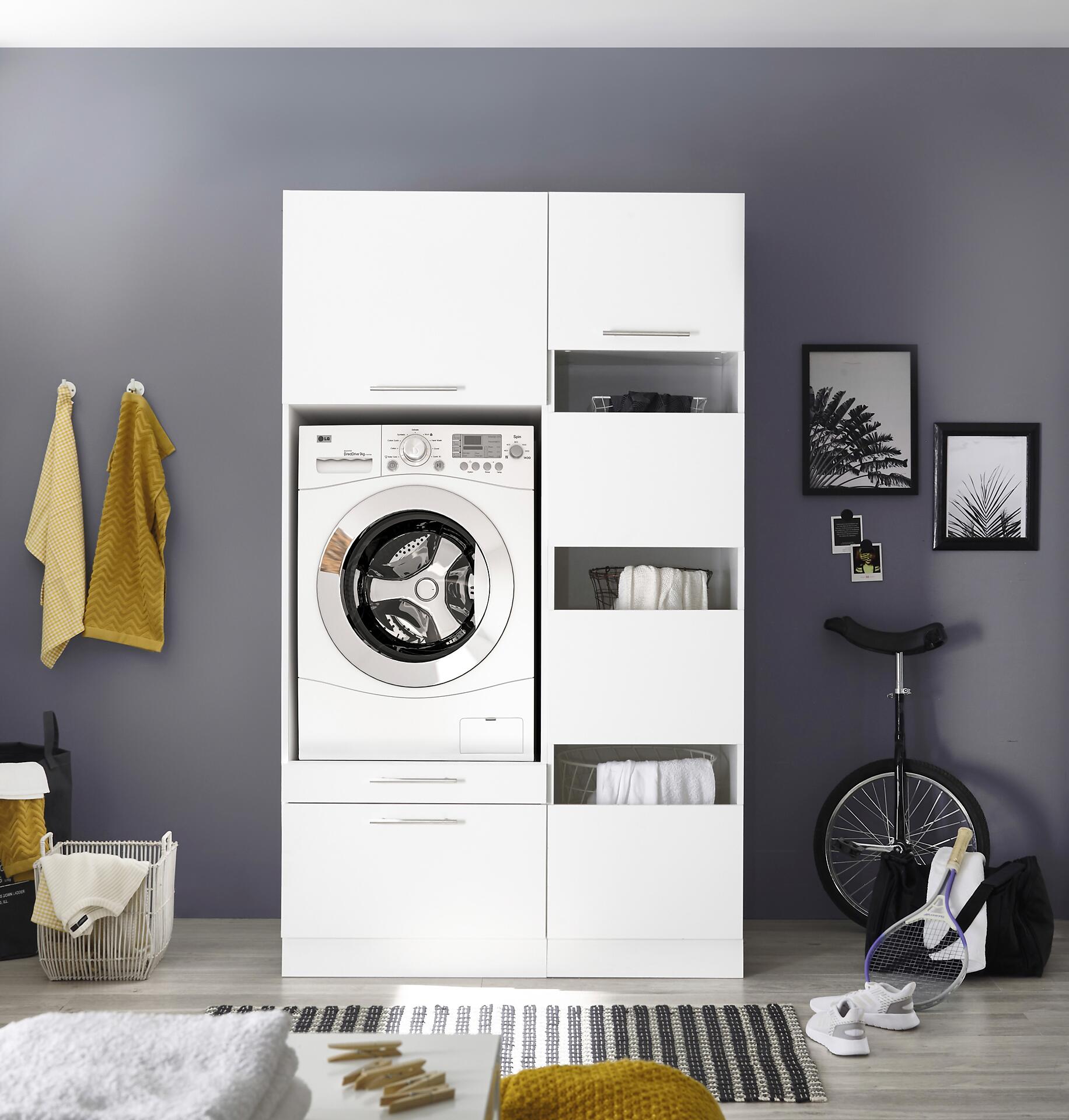 Respekta Hauswirtschaftsraum-Set Clara weiß matt B/H/T: ca. 117,4x200x67,6 cm