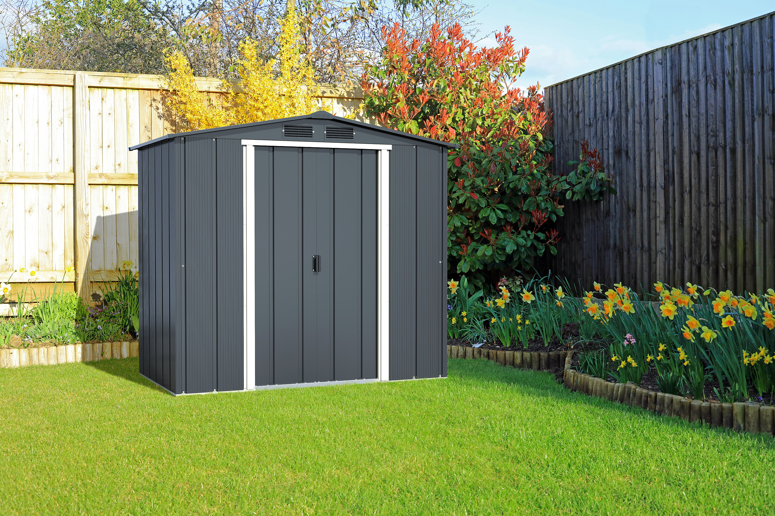 VCM Gerätehaus anthrazit B/H/L: ca. 202x181x113 cm