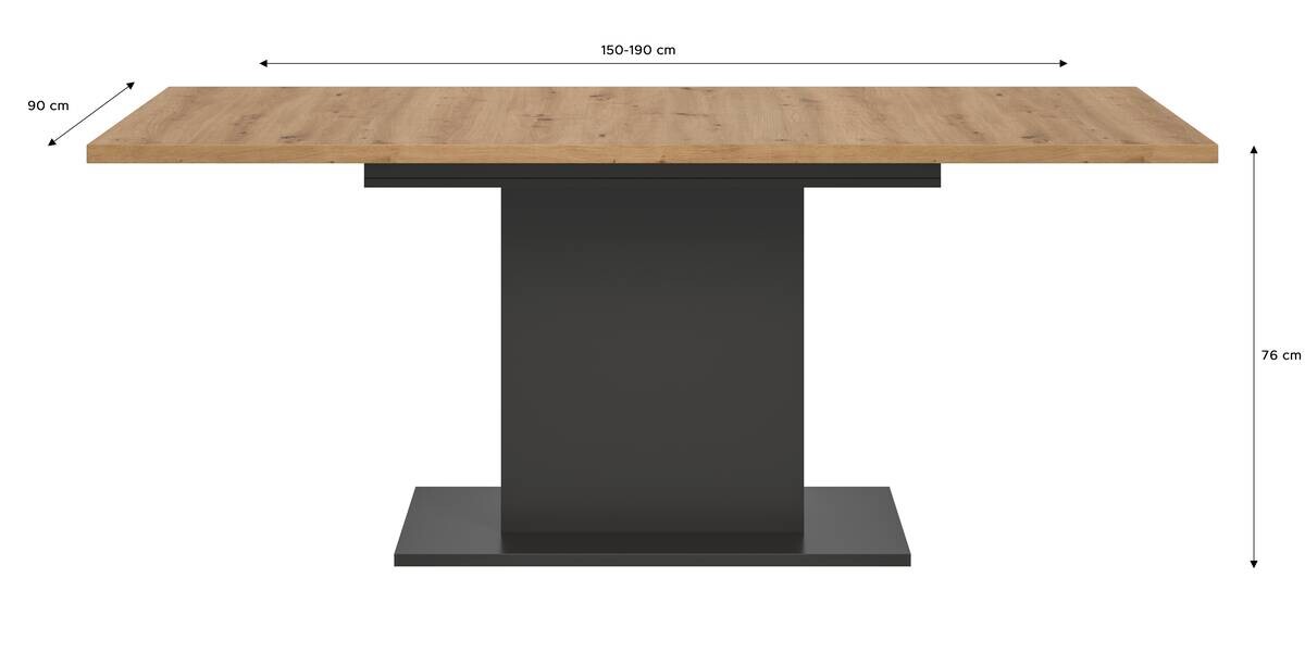 Esstisch MOTION grau Artisan Nachbildung B/H/T: ca. 150x76x90 cm