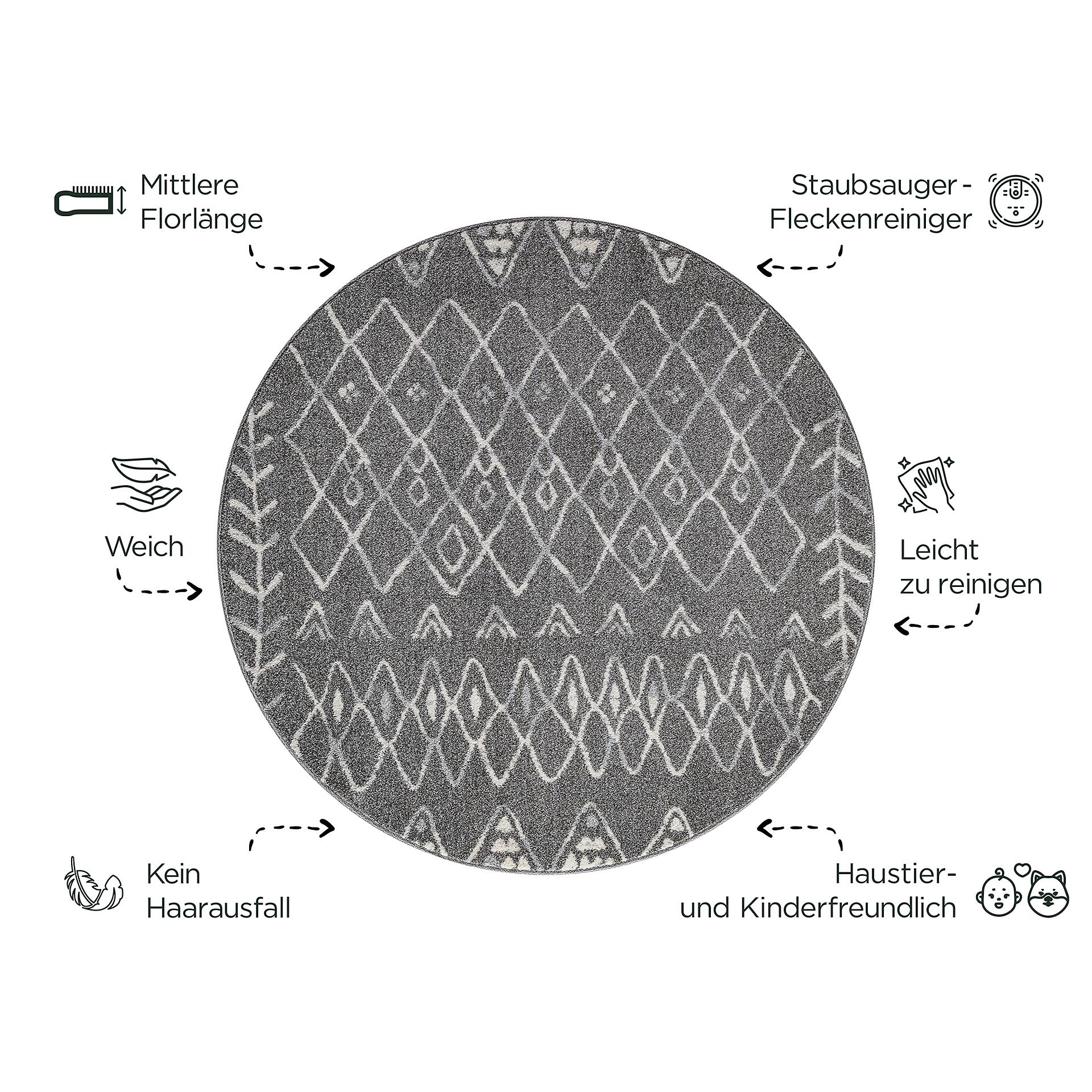 Sanat Teppich anthrazit B/L: ca. 150x150 cm