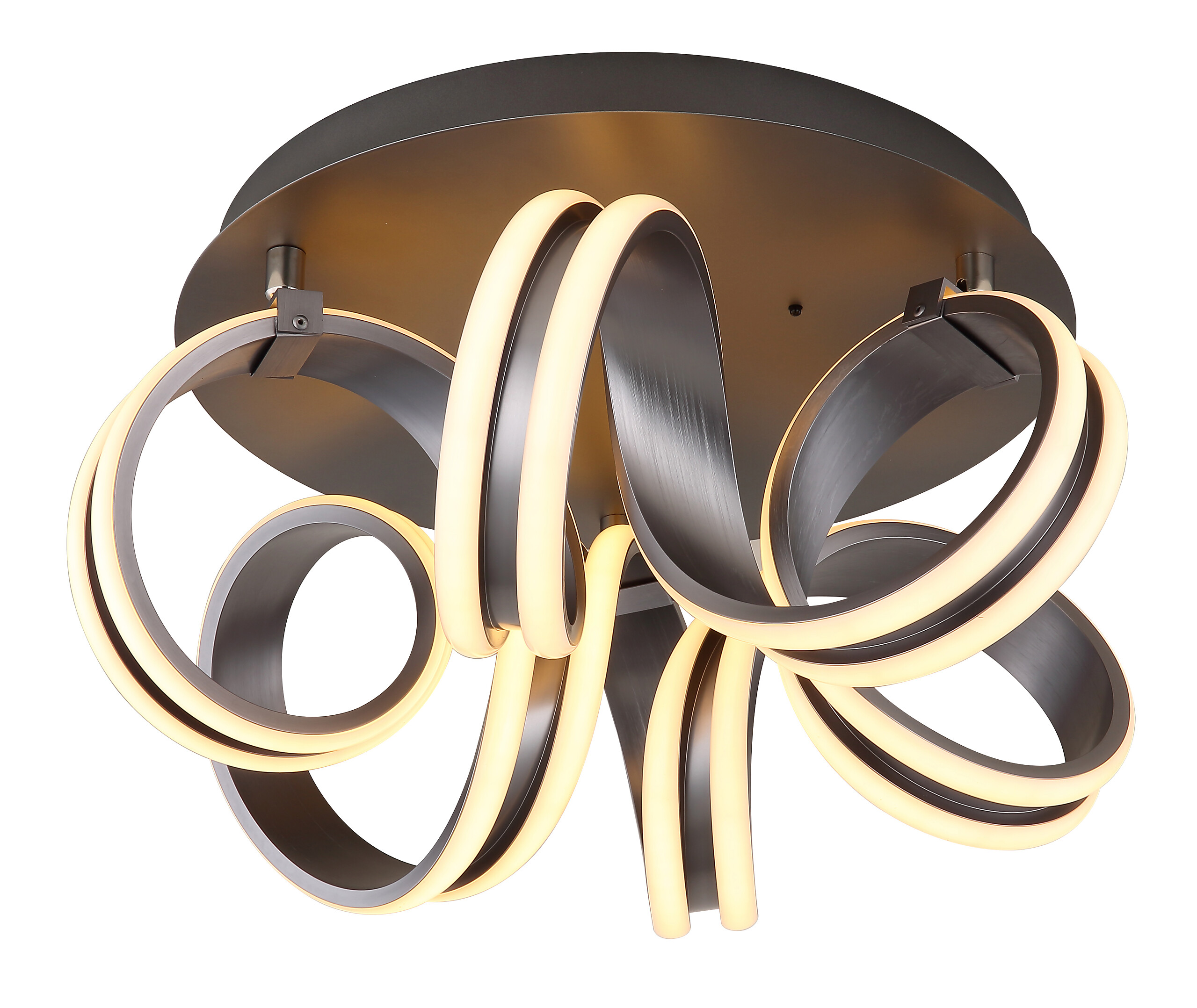 GLOBO Deckenleuchte dunkelgrau Opal Metall Aluminium H/D: ca. 25x46 cm 1 Brennstellen