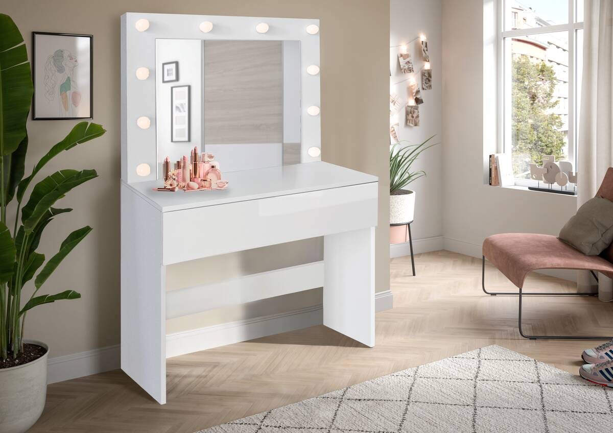 Schminktisch Lola weiß B/H/T: ca. 80x147x40 cm
