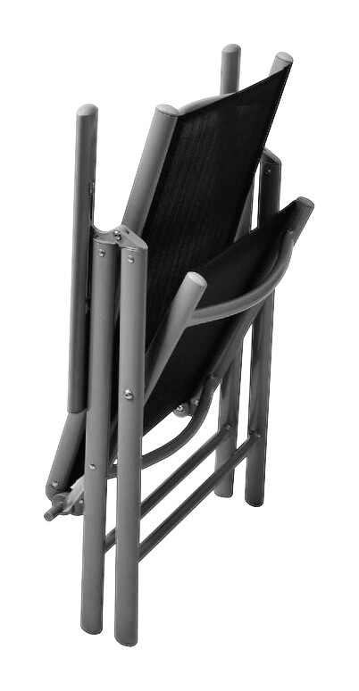VCM Klappsessel 4er Set schwarz Aluminium B/H/T: ca. 56x105x65 cm