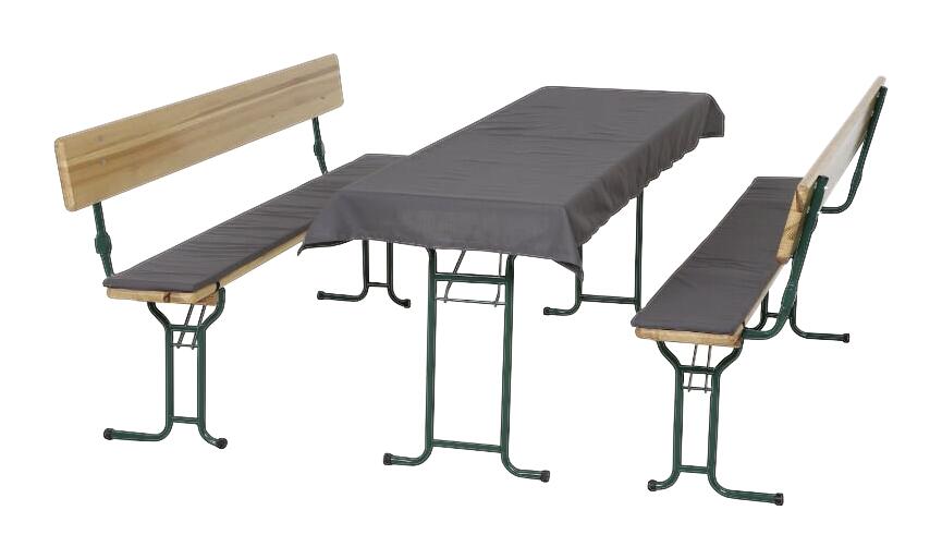 Auflagenset Festzeltgarnitur dunkelgrau Polyester 3er Set