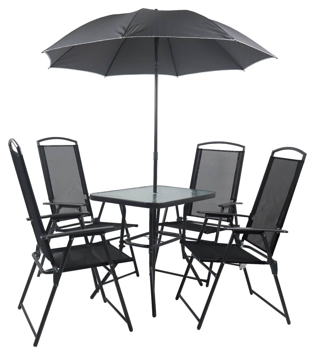 VCM Gartensitzgruppe anthrazit Stahl B/H/T: ca. 80x70x55 cm