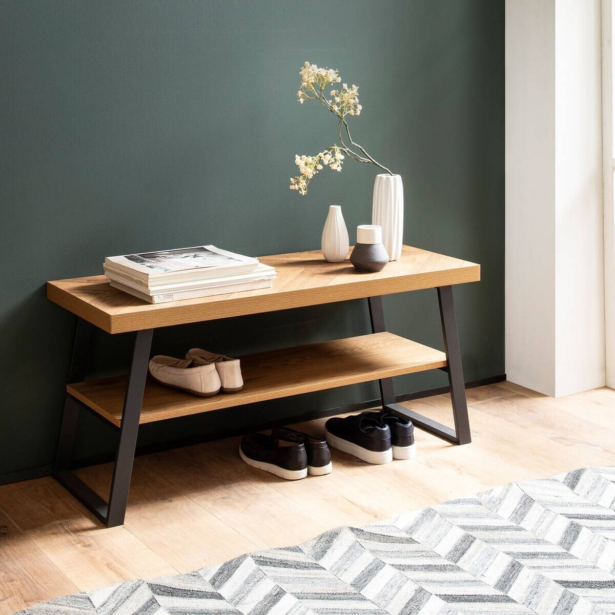 Schuhbank braun B/H/T: ca. 100x41x40 cm