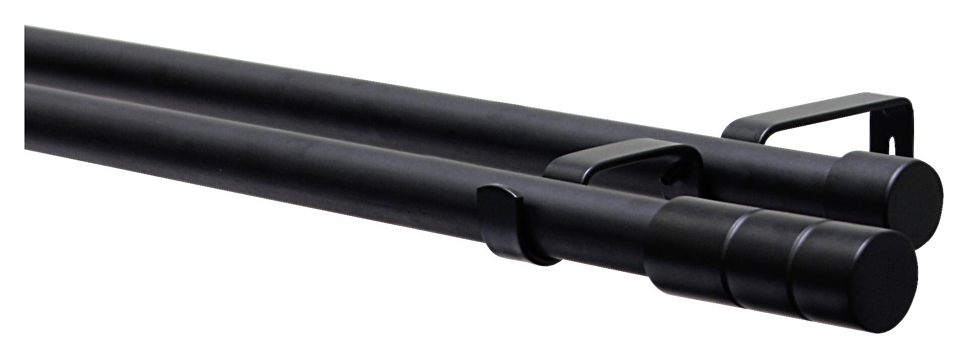 Boviva Stilgarnituren Zylinder mattschwarz Metall D: ca. 1,9 cm ausziehbar von ca. 130 bis 240 cm 2.0 Läufe