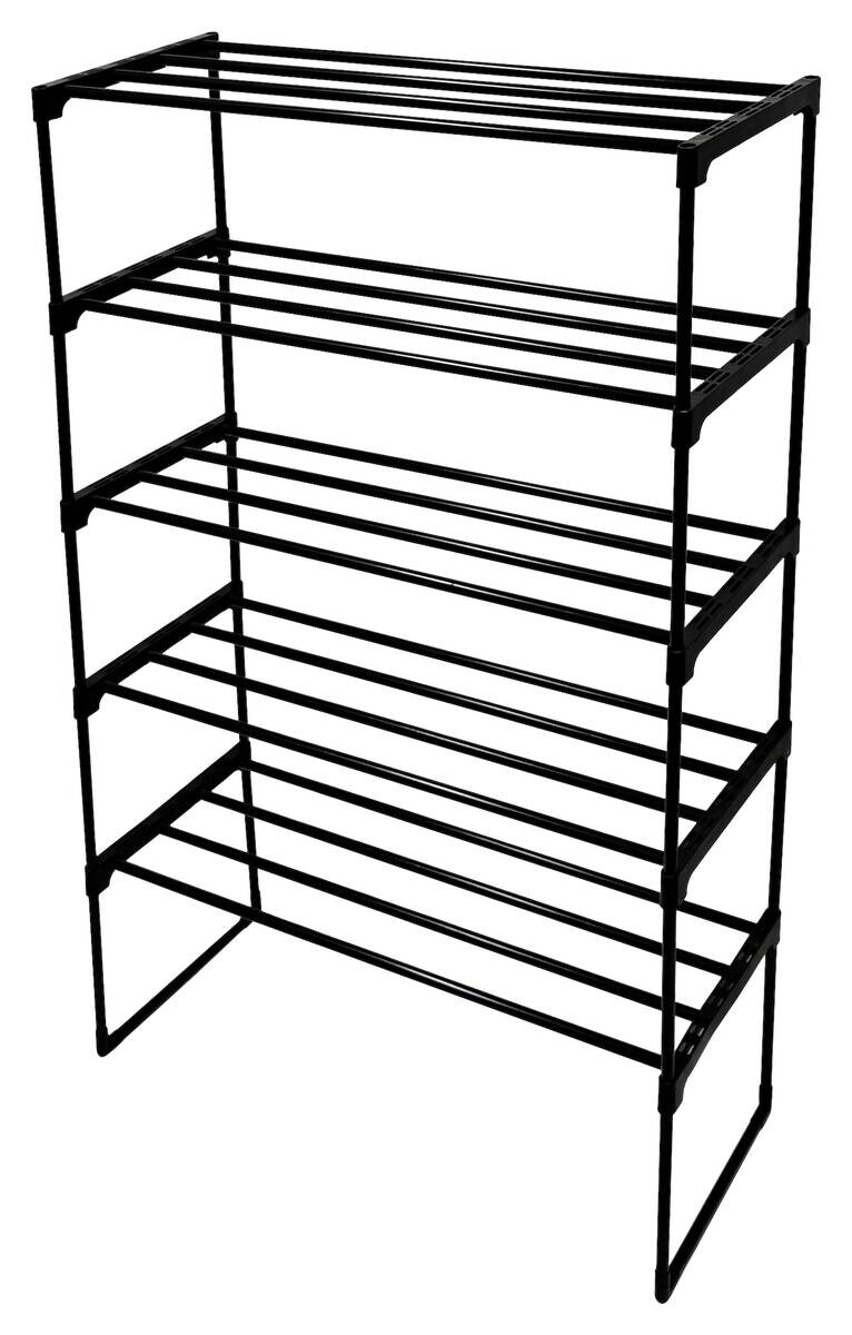 Schuhregal Tina schwarz B/H/T: ca. 67x102x29 cm