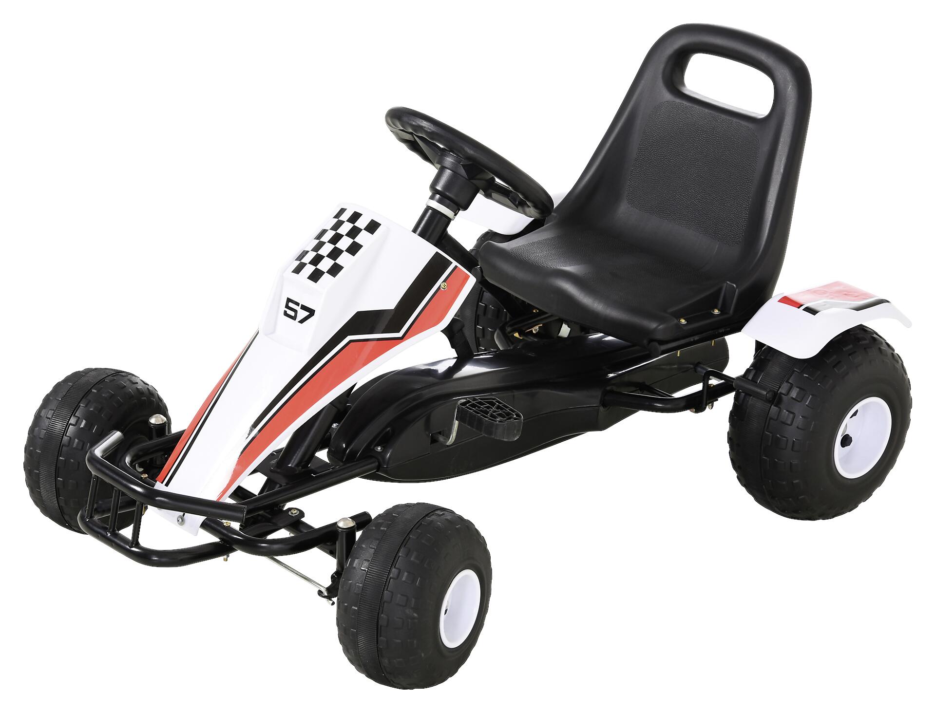 HOMCOM Kinder-Go-Kart weiß B/H/L: ca. 66x57x104 cm