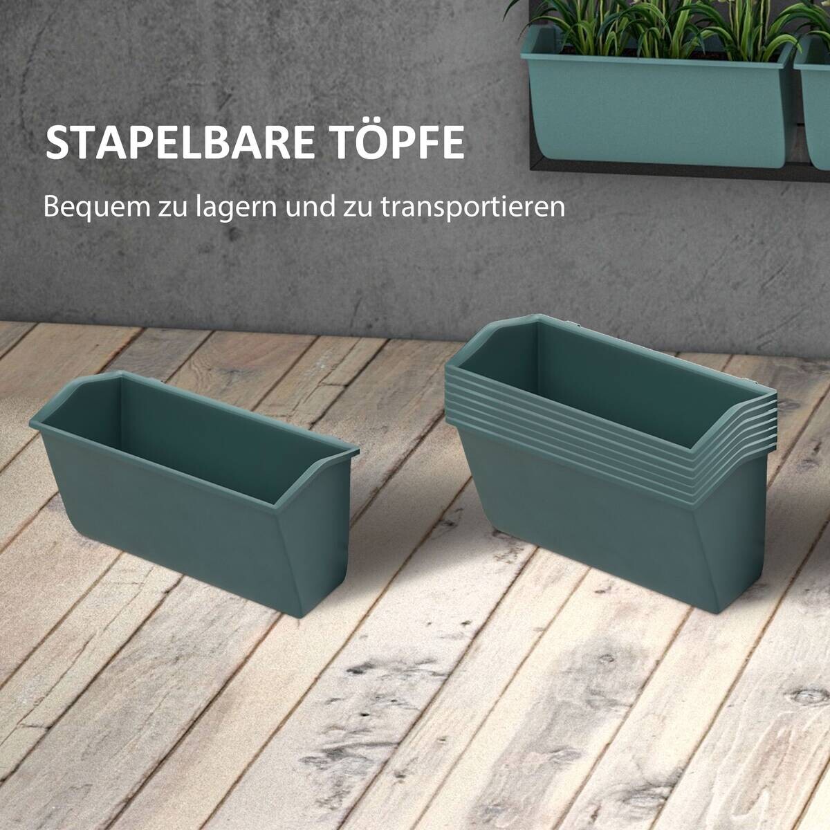 Outsunny Pflanzenständer schwarz Polypropylen B/H/L: ca. 14x52,5x90 cm