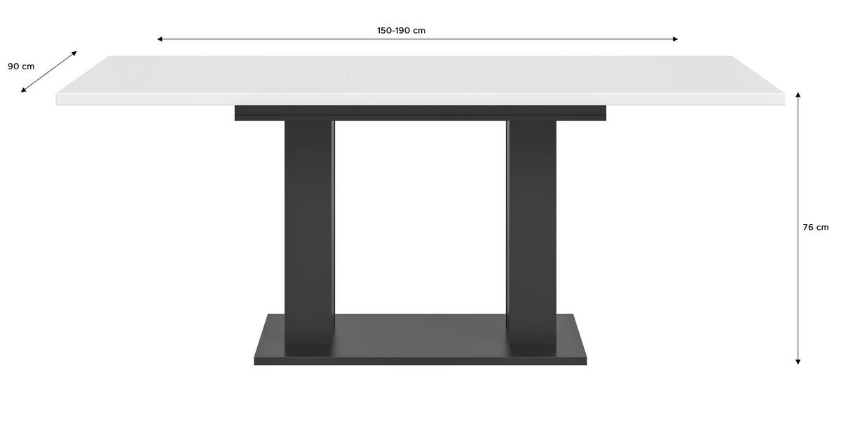 Esstisch MOTION grau B/H/T: ca. 150x76x90 cm