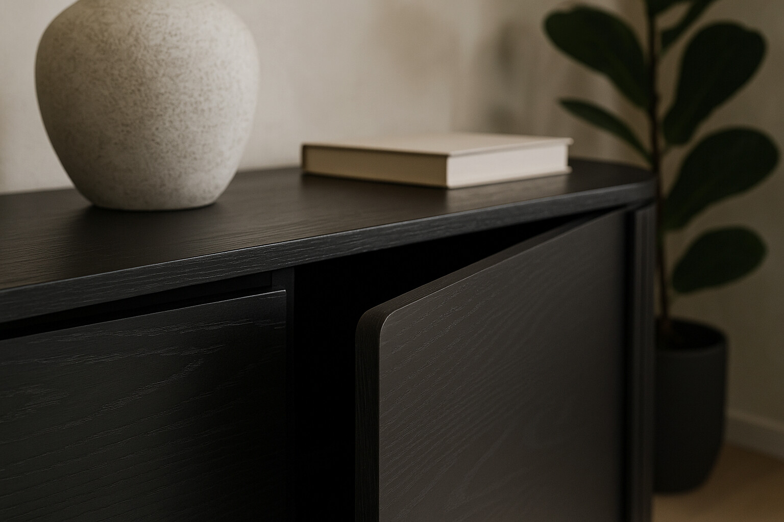 Kommode ALBERI schwarz B/H/T: ca. 160x76x40 cm