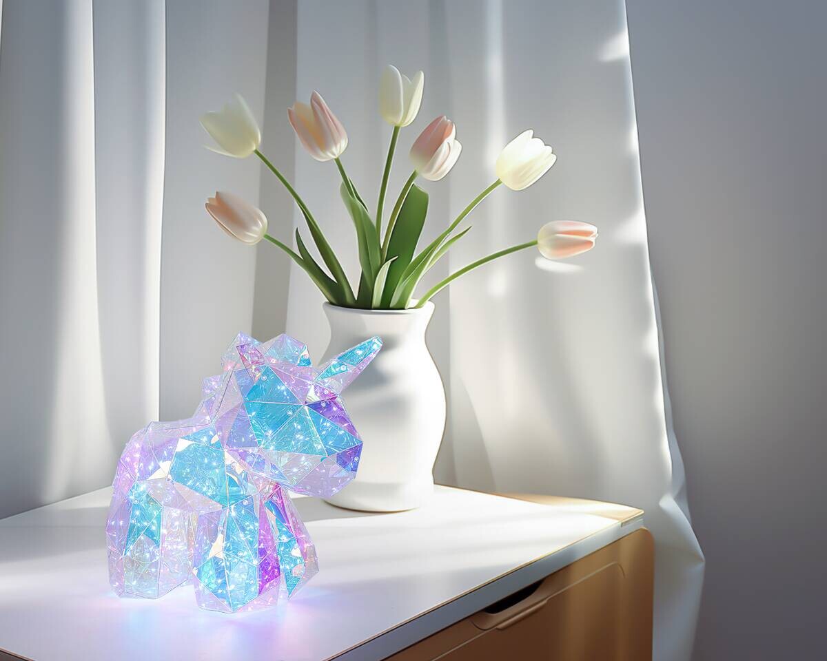 Nolo LED-Dekoleuchte Einhorn transparent Kunststoff
