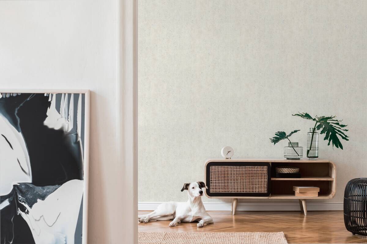 A.S.Creation Vliestapete Beton Concrete & More Uni creme B/L: ca. 53x1005 cm