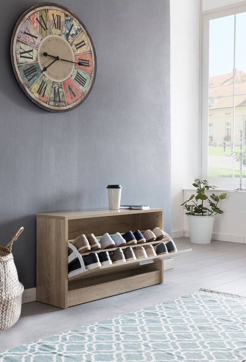 Schuhbank Eiche Sonoma Nachbildung B/H/T: ca. 80x47x24 cm