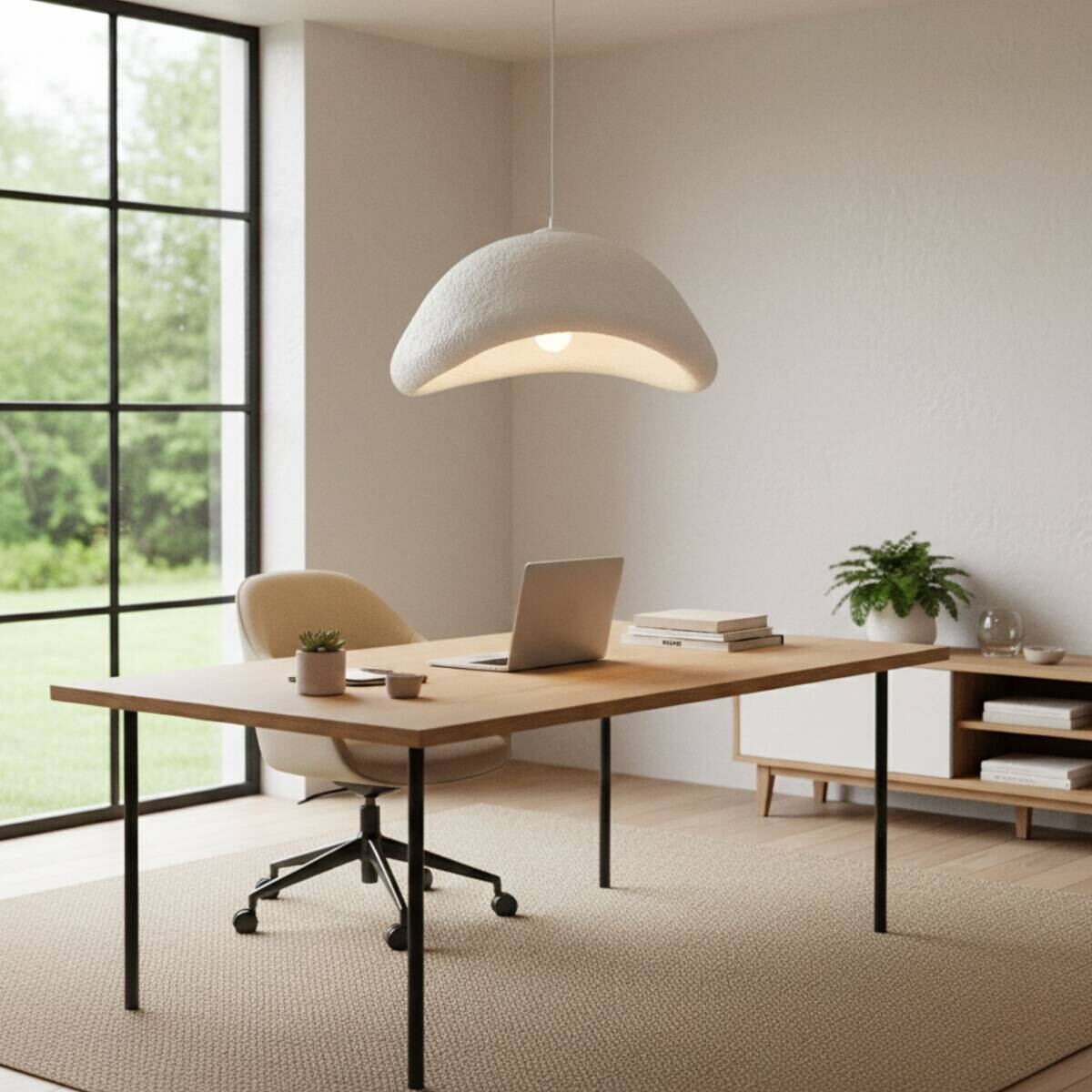 Opviq Pendelleuchte weiß Metall B/H/T/L: ca. 52x120x40x52 cm E27 1 Brennstellen