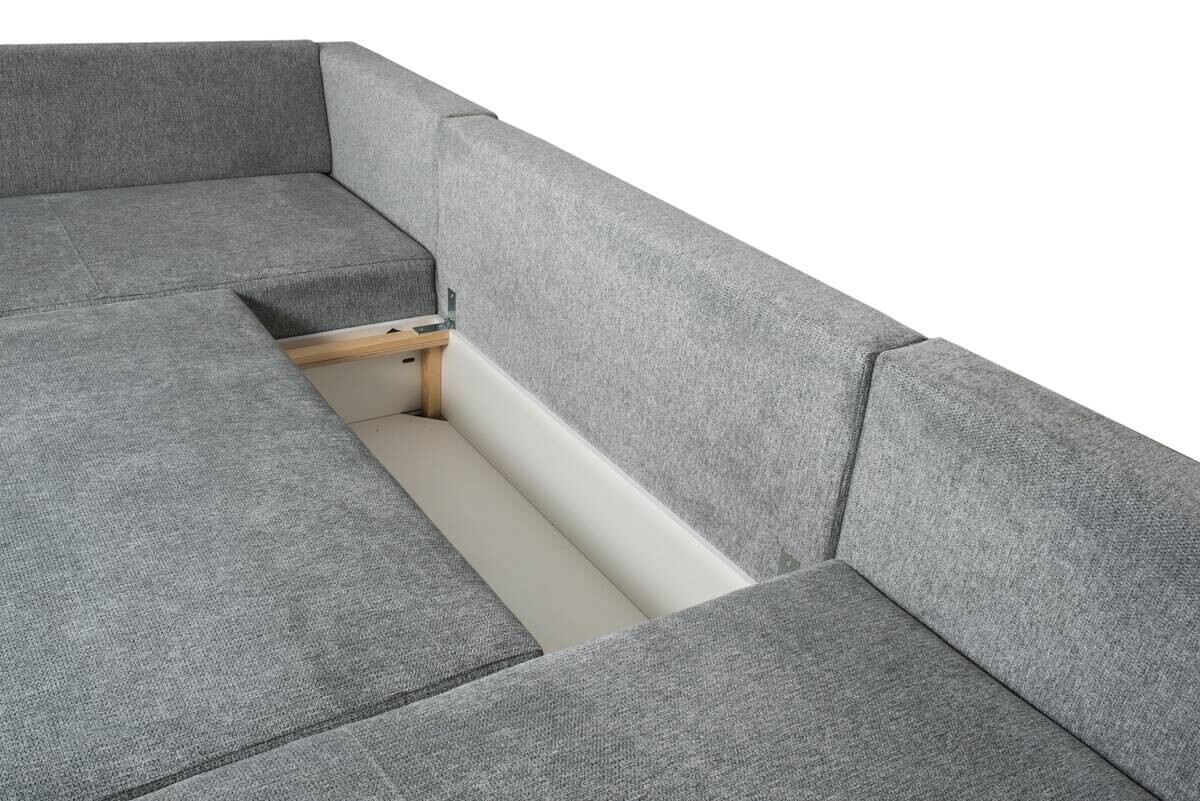 Wohnlandschaft grau Microfaser B/H/T: ca. 312x90x169 cm