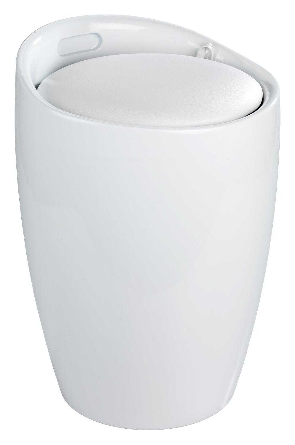 Badhocker weiß Kunststoff B/H/T: ca. 36x50,5x36 cm