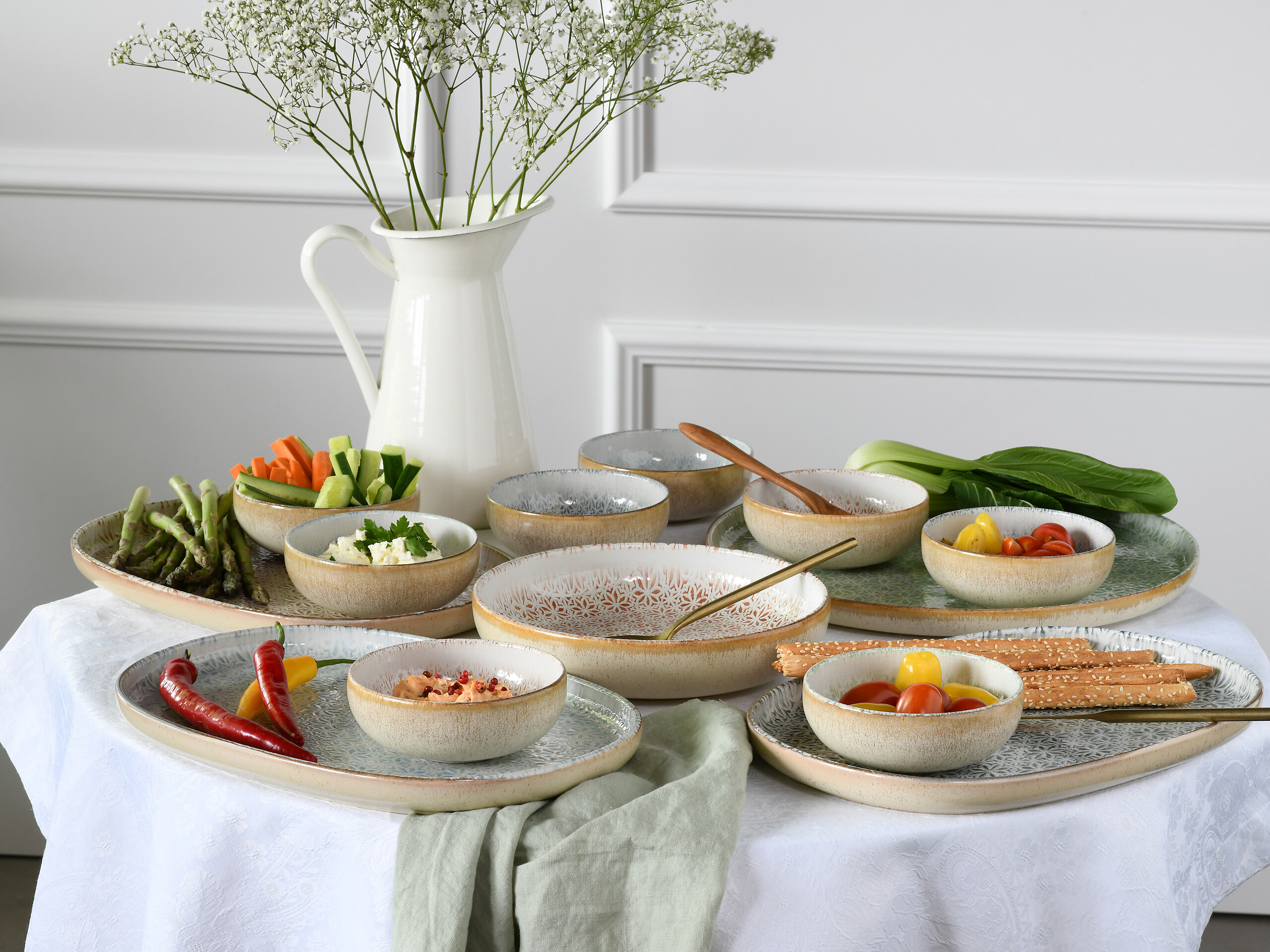 CreaTable Tafelservice Uno bunt Steinzeug 12 tlg.