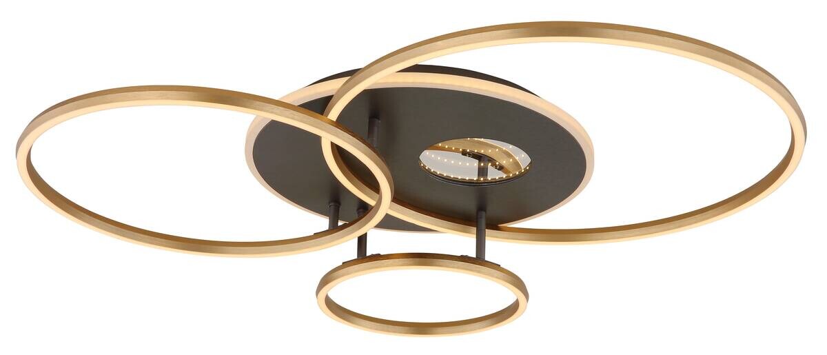 GLOBO Deckenleuchte Invertina anthrazit Opal gold Aluminium Acryl Kunststoff B/H/L: ca. 70x13x90 cm 1 Brennstellen