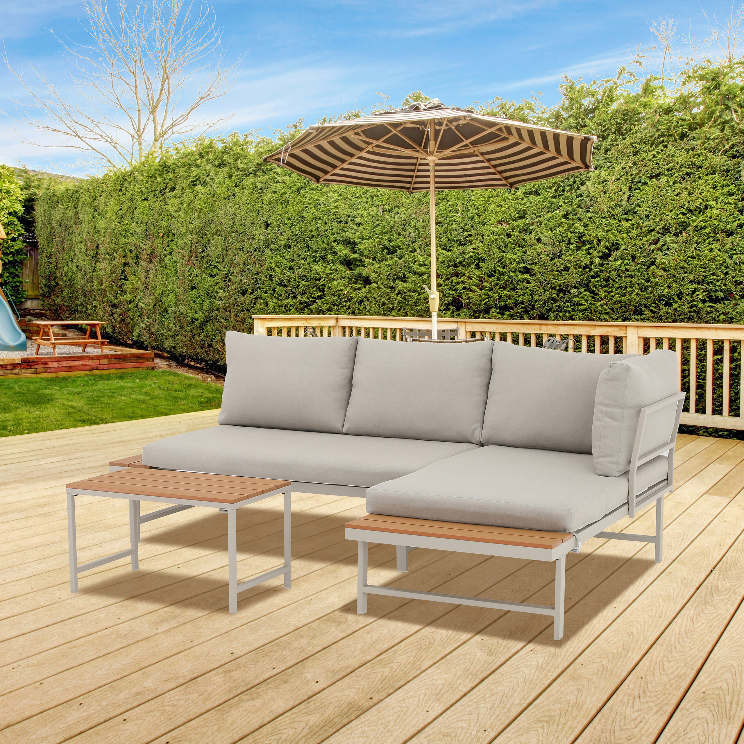 POCOline Gartensitzgruppe Onno hellgrau Stahl