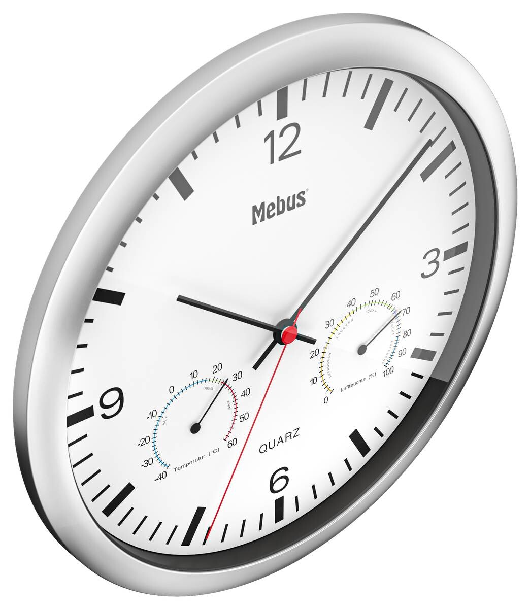 Mebus Wanduhr weiß D: ca. 25 cm