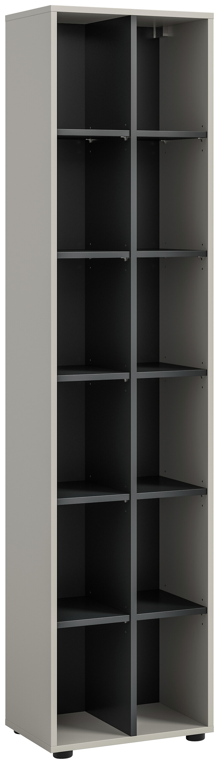 Regal Noida Kaschmirgrau Nachbildung schwarz B/H/T: ca. 192x45x35 cm