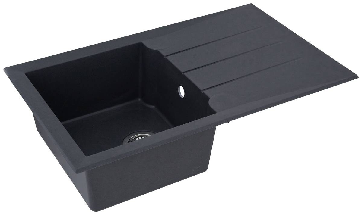 Respekta Einbauspüle Alineo 81x50 TG Titaniumgrau Quarzolite B/H/T: ca. 81x21x50 cm