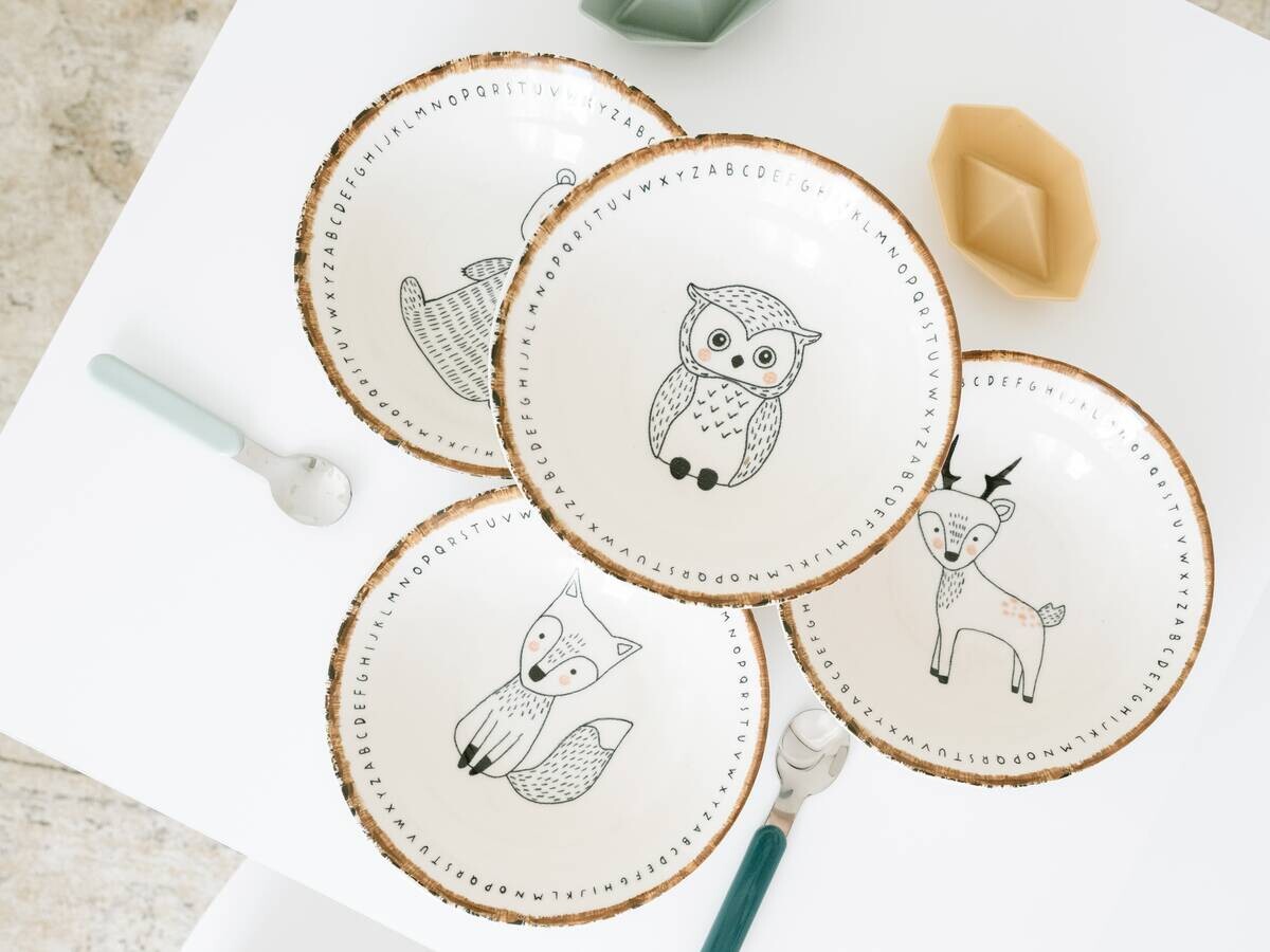 CreaTable Mehrzweckschalen Freunde des Waldes braun Steinzeug D: ca. 18,6 cm