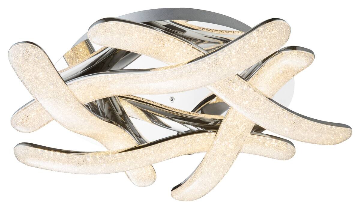 POCOline LED-Deckenleuchte Lio Chrom Metall Acryl B/H/L: ca. 54x11,5x54 cm