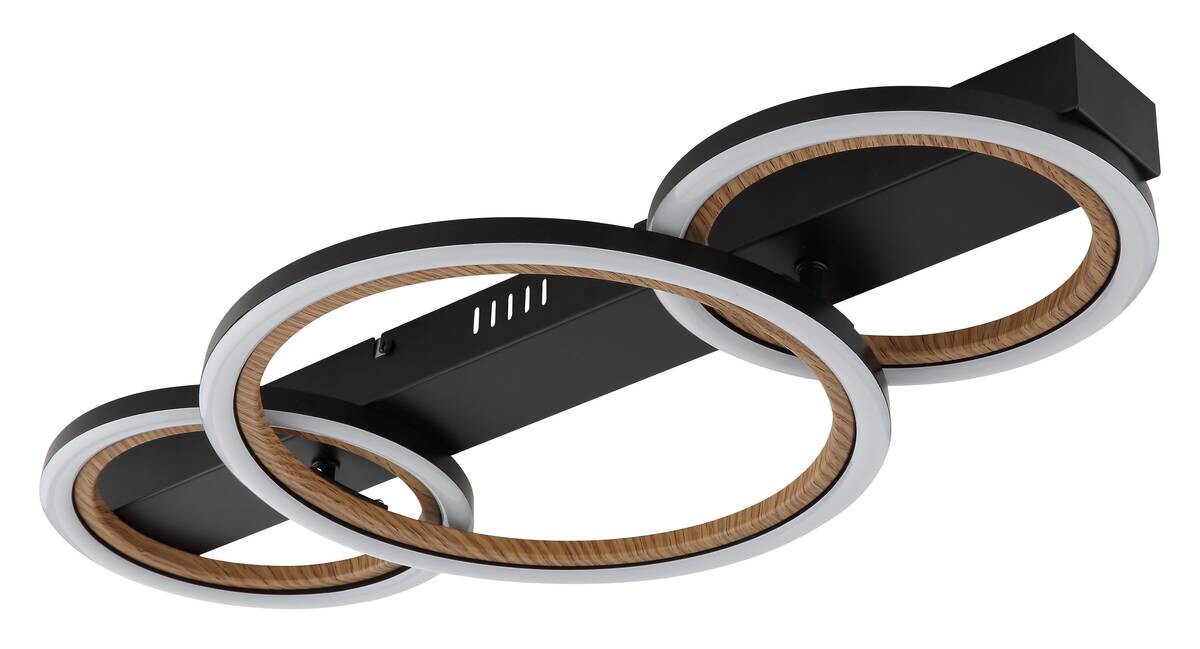 GLOBO LED-Deckenleuchte dunkelbraun Opal mattschwarz Metall Kunststoff B/H/L: ca. 30x7x58 cm 1 Brennstellen