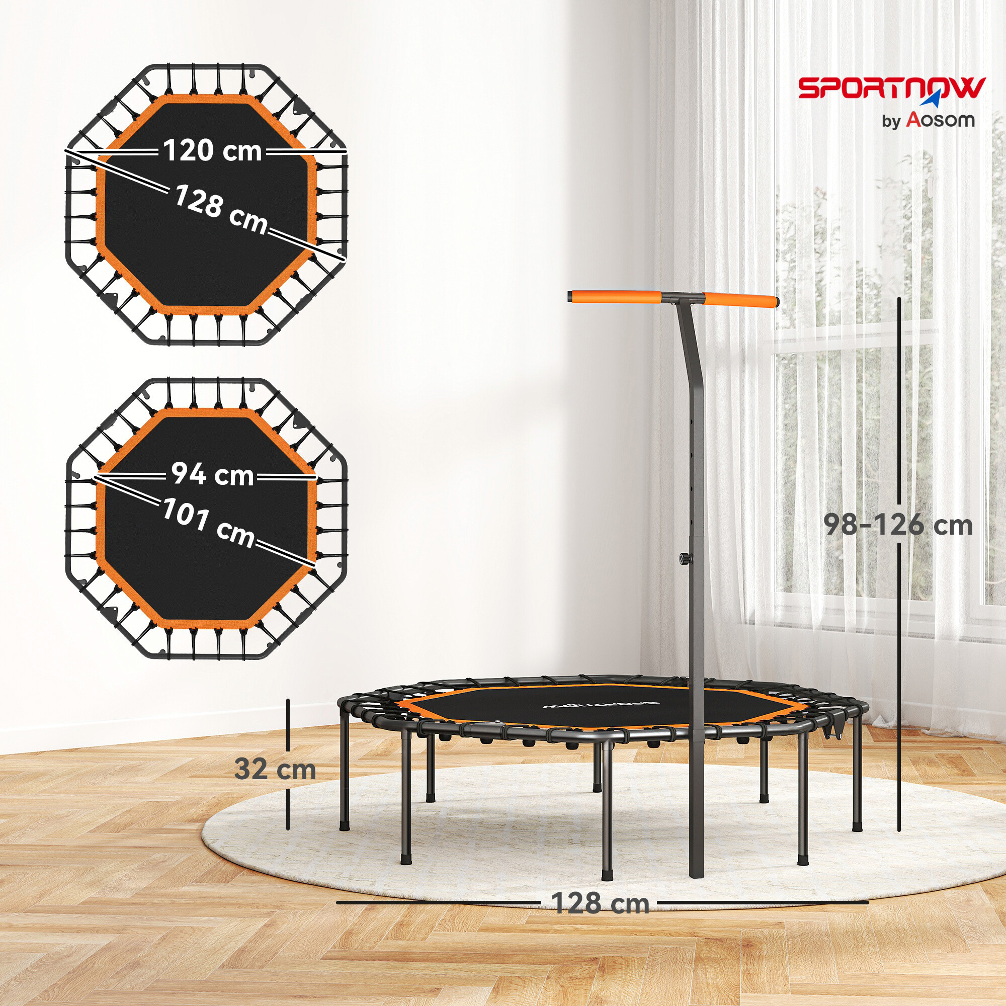 SPORTNOW Fitness Trampolin orange B/H/L: ca. 120x126x128 cm