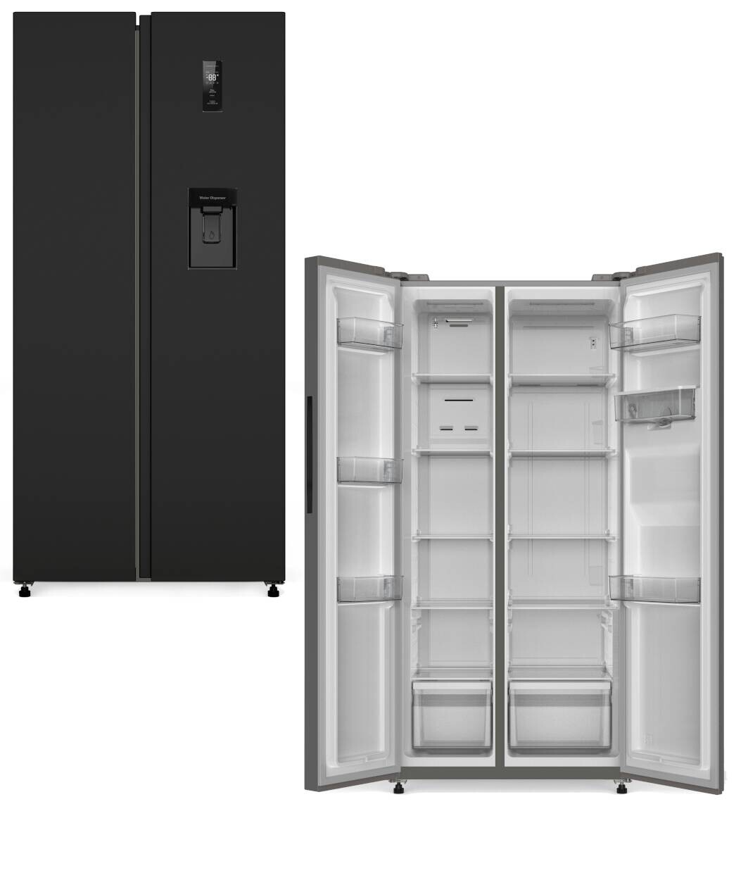 PKM Side-by-Side SBS480NFWDBJ schwarz B/H/T/L: ca. 83x178,5x61x61 cm