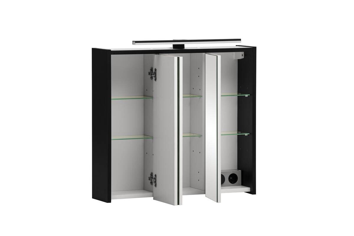 Spiegelschrank Emmik schwarz matt B/H/T: ca. 65x62,7x16 cm