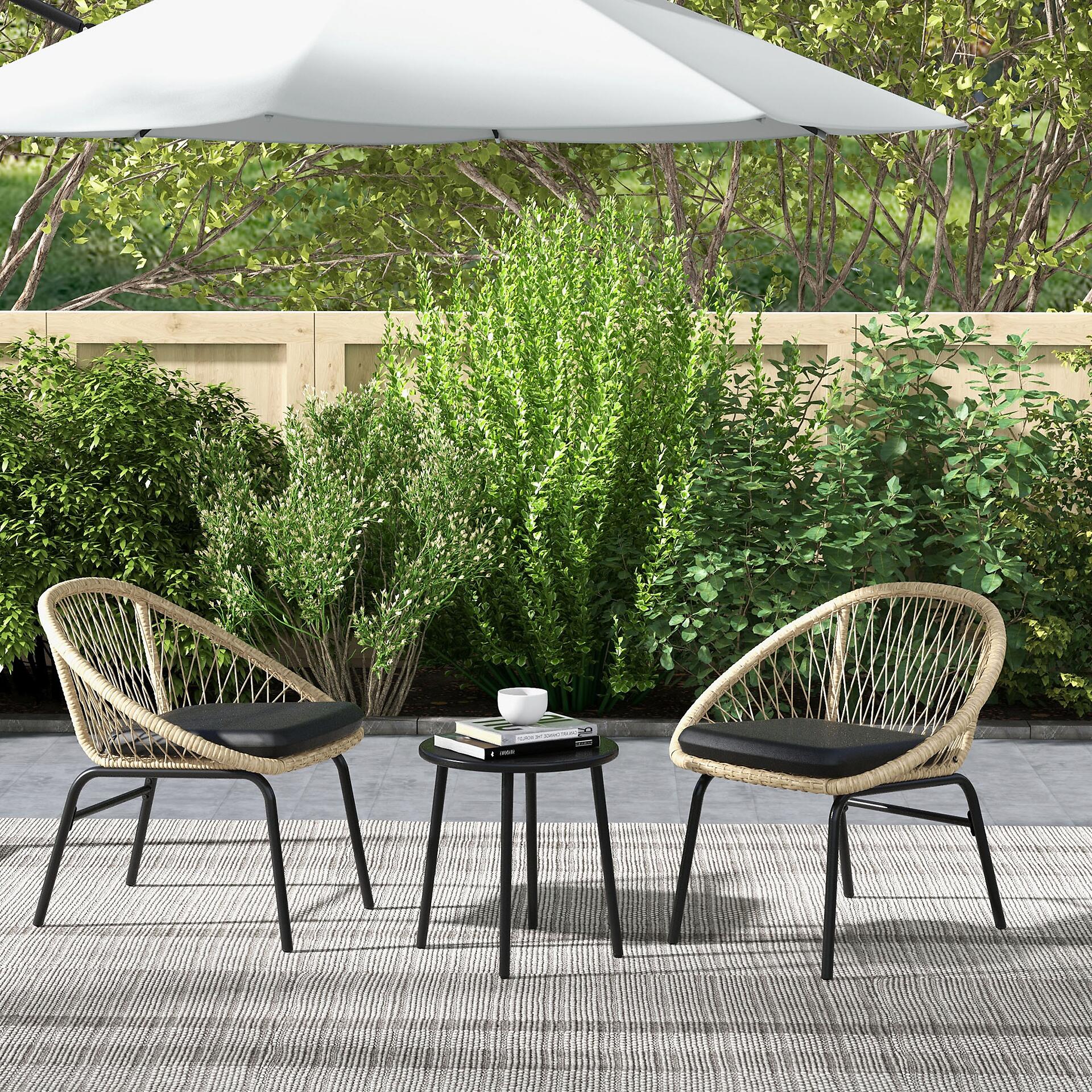 Outsunny Sitzgruppe gelb Polyester B/H/L: ca. 63x70x73 cm