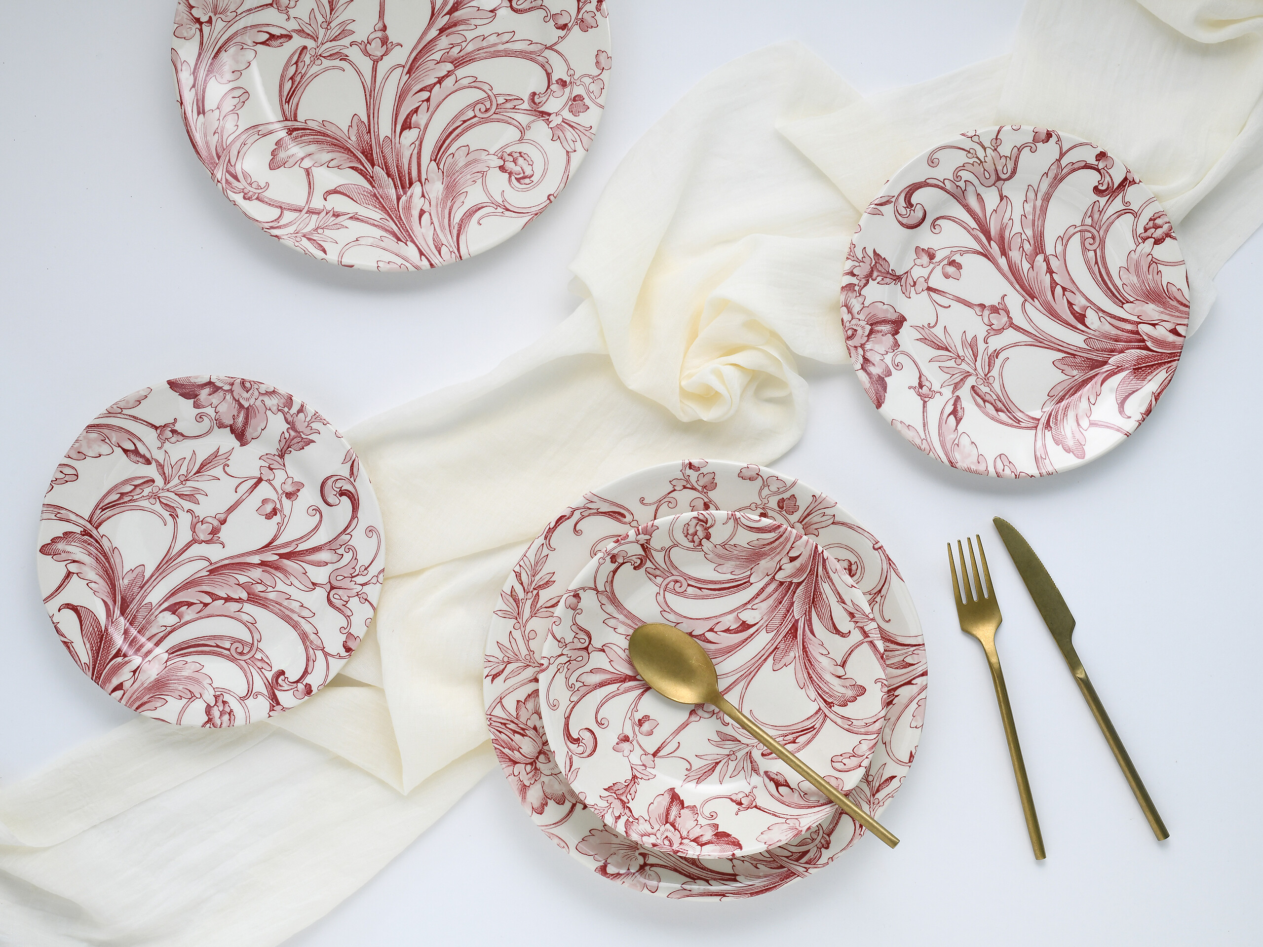 CreaTable Tafelservice Venecia rot Steingut 18 tlg.