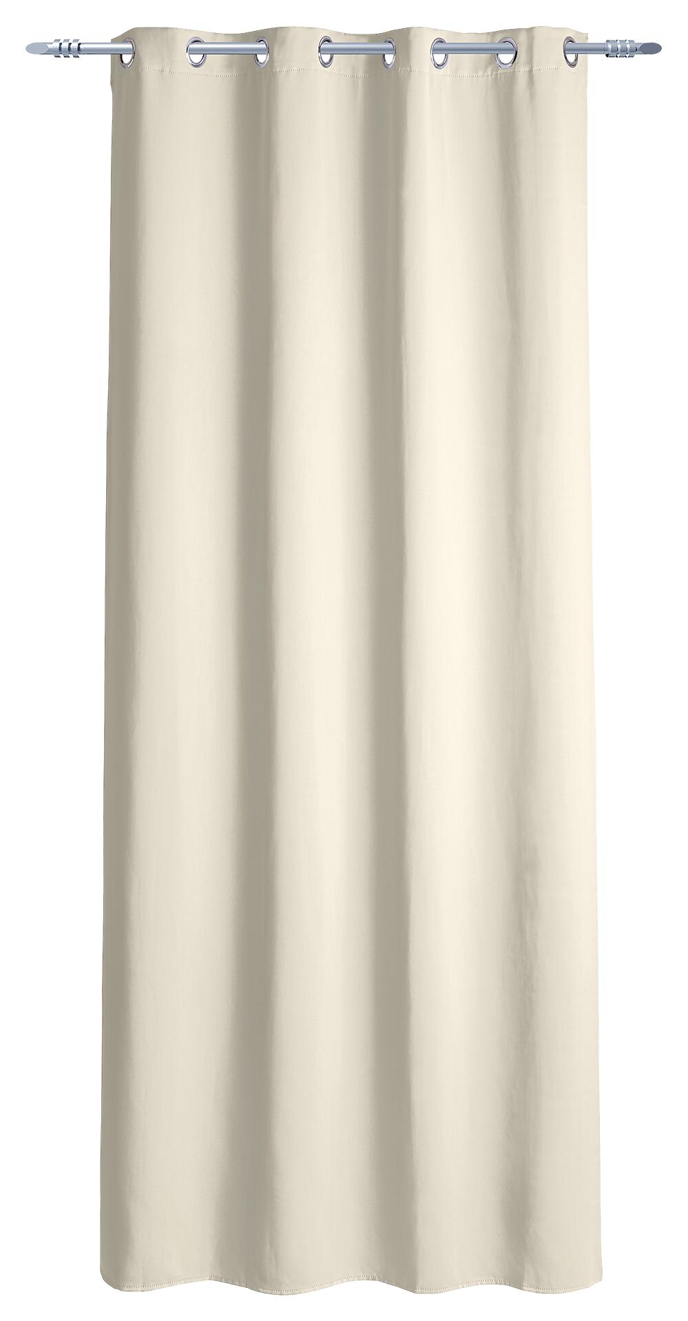 Ösenvorhang Verona wollweiß B/L: ca. 140x245 cm