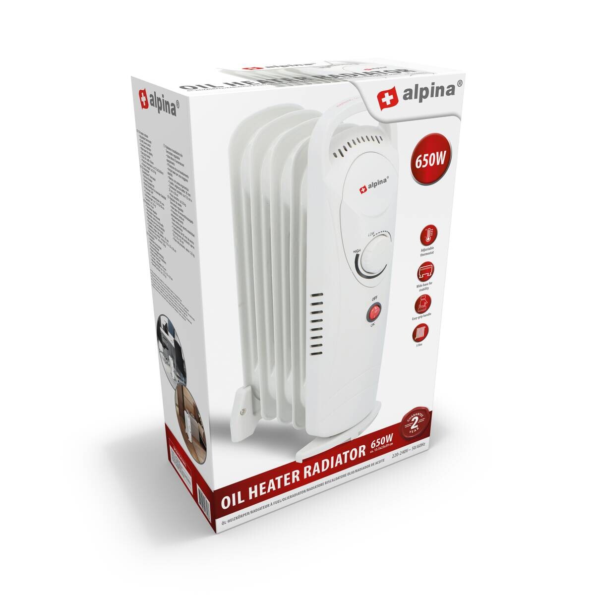 Ölradiator weiß Metall B/H/T: ca. 23x38x13,5 cm ca. 650 W