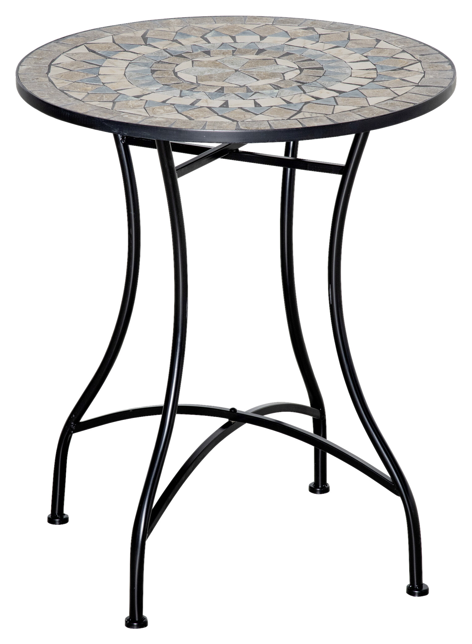 Outsunny Gartentisch bunt Metall H/D: ca. 71x60 cm