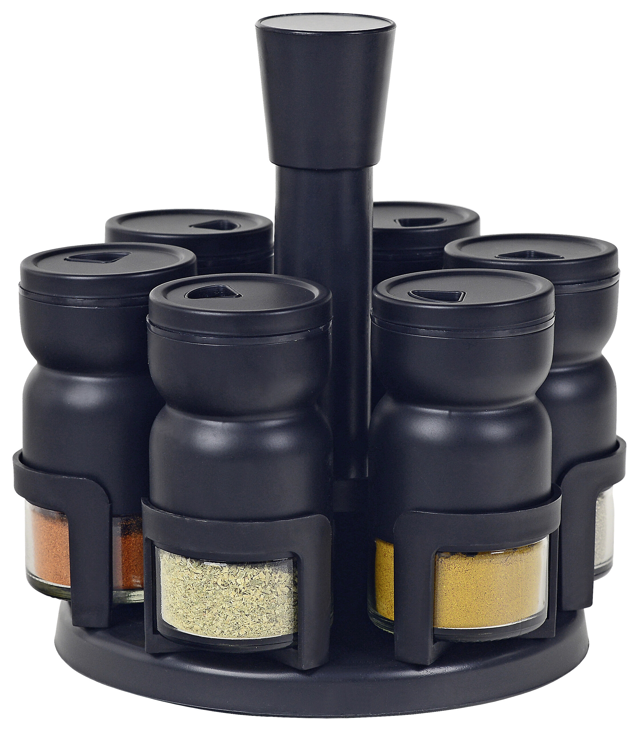 SCHÄFER Gewürzstreuer schwarz Glas B/H/L: ca. 18x20,8x19,7 cm