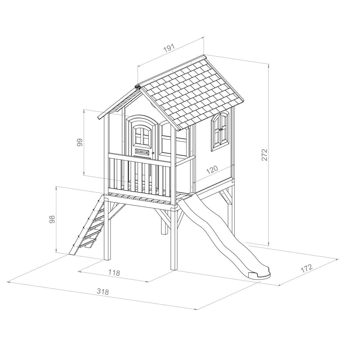 AXI Spielhaus Laura braun B/H/L: ca. 318x272x191 cm