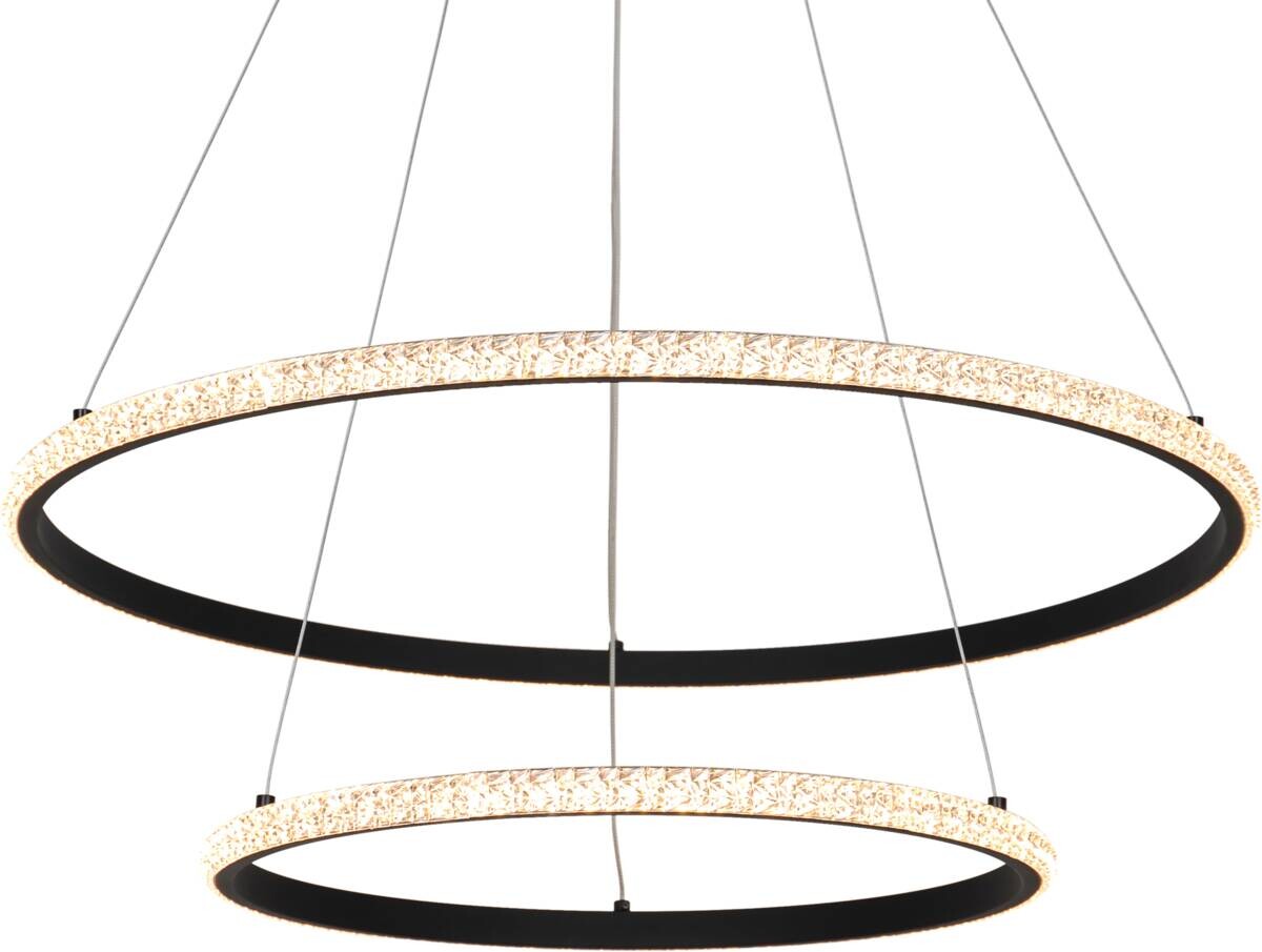 POCOline LED-Pendelleuchte Aletta schwarz Metall Acryl H/D: ca. 120x60 cm