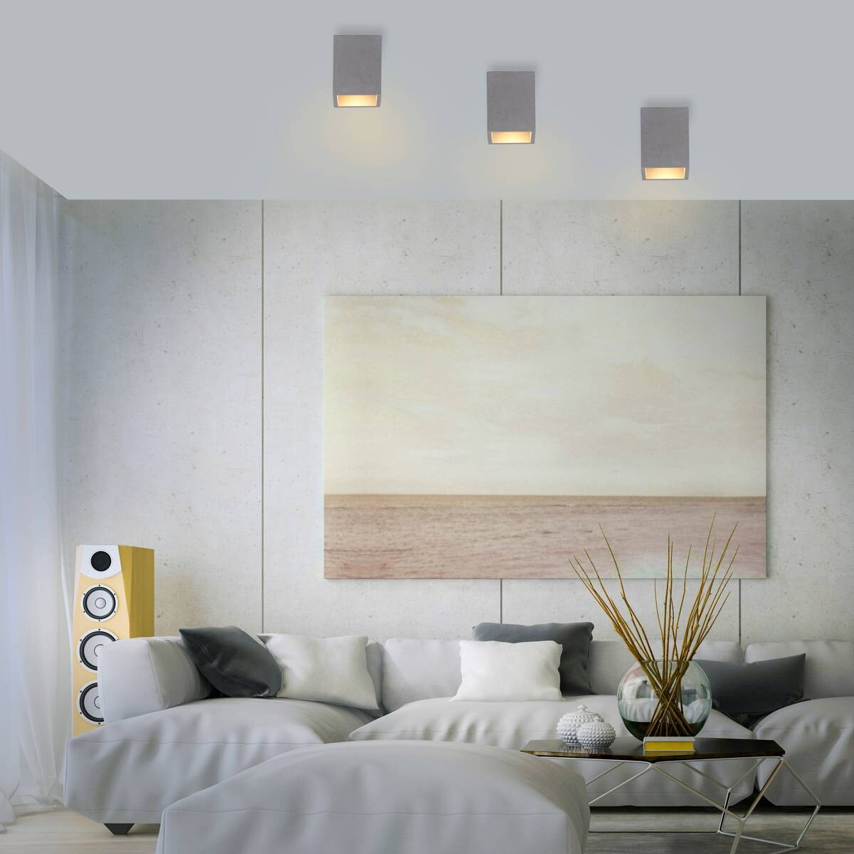 Paul Neuhaus Deckenleuchte ETON 6161-22 grau Eisen Beton B/H: ca. 11x14 cm GU10 1 Brennstellen