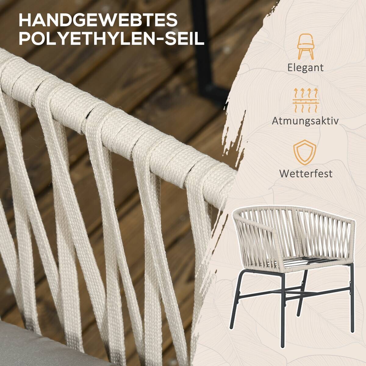 Outsunny Gartenstuhl grau Polyester B/H/L: ca. 60x57x71 cm